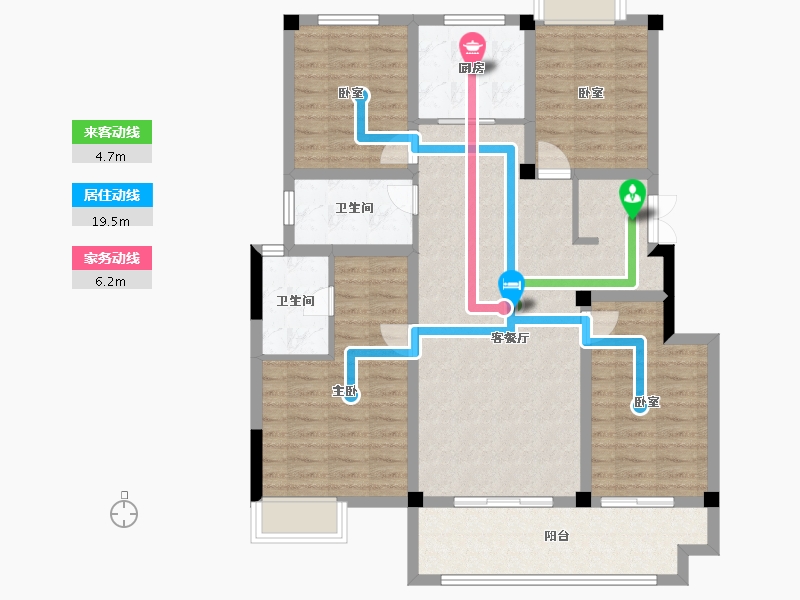 浙江省-丽水市-凯弘鼎园-105.64-户型库-动静线