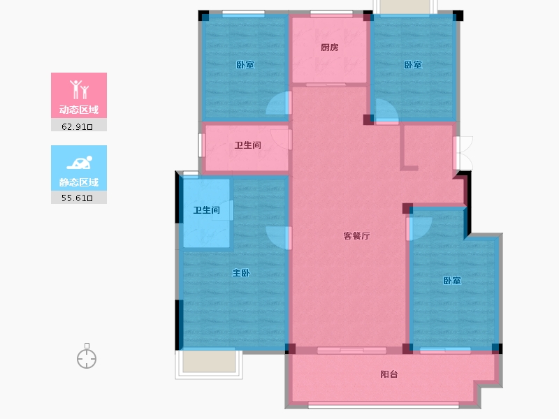 浙江省-丽水市-凯弘鼎园-105.64-户型库-动静分区