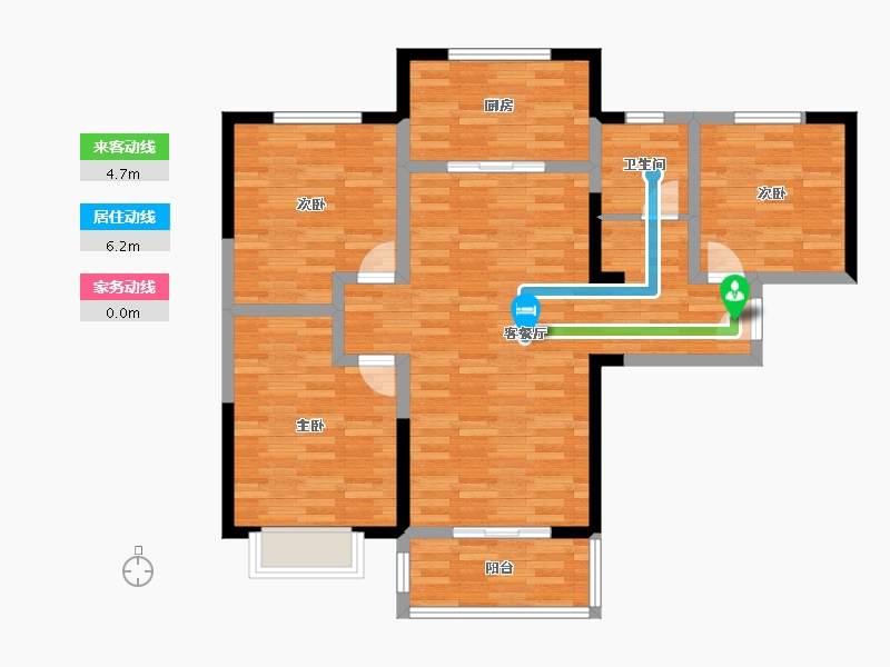 河南省-郑州市-威龙中心城-95.67-户型库-动静线