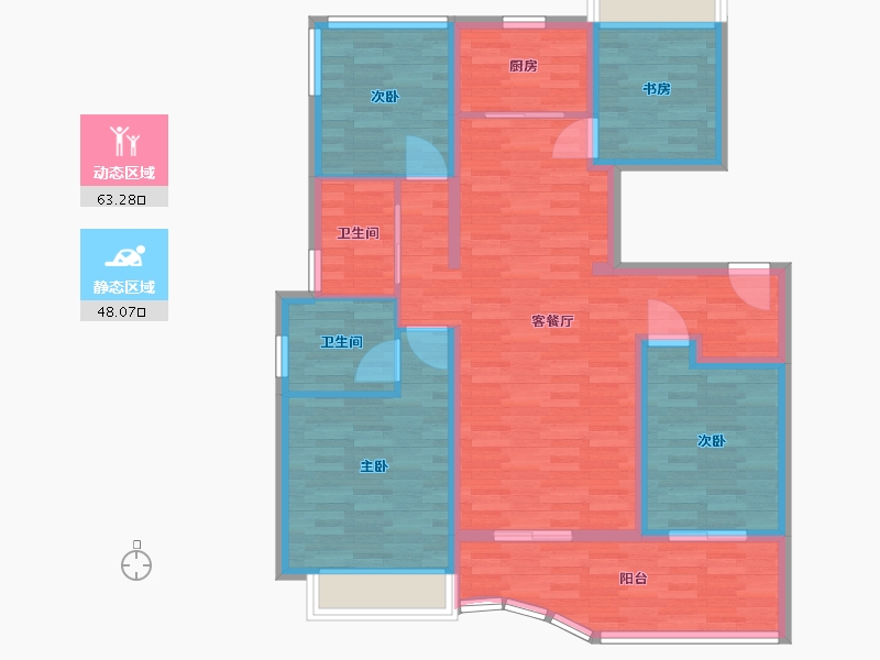 浙江省-杭州市-融信ARC-98.00-户型库-动静分区