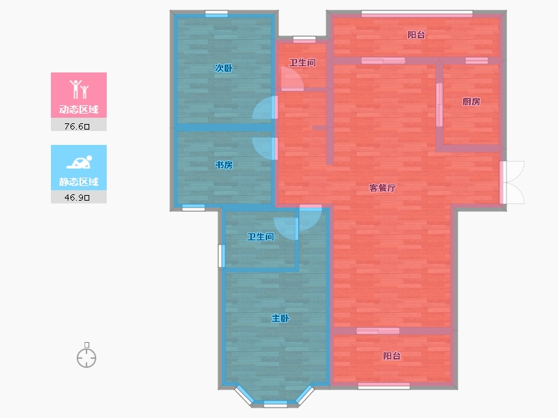 河南省-三门峡市-陕州建业森林半岛-110.00-户型库-动静分区