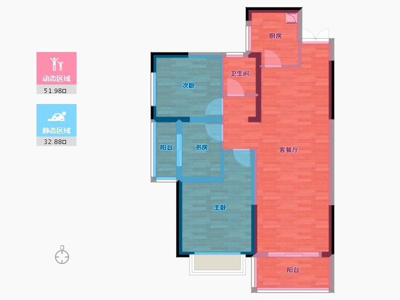 湖南省-长沙市-永宏万家里-75.23-户型库-动静分区