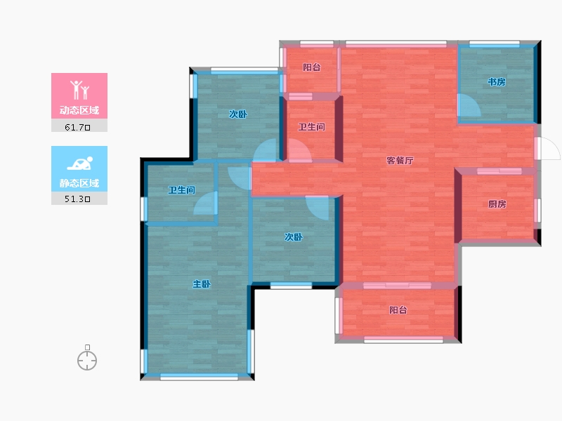 湖北省-黄冈市-蕲春府-101.53-户型库-动静分区