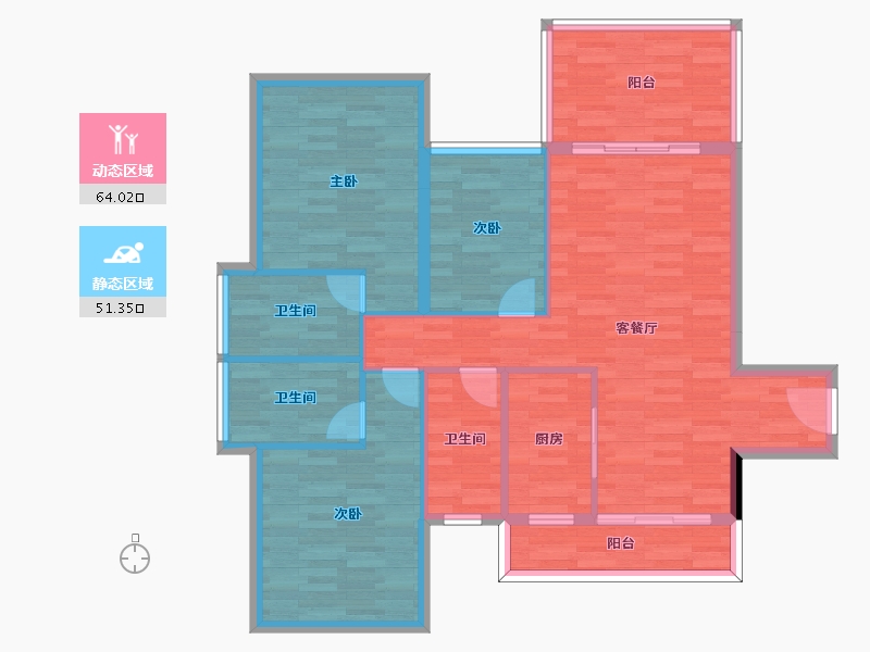 广东省-清远市-江畔华府-104.17-户型库-动静分区