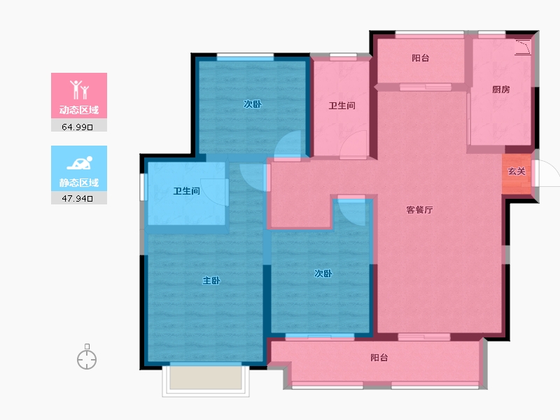 江苏省-南通市-欣乐城-100.00-户型库-动静分区