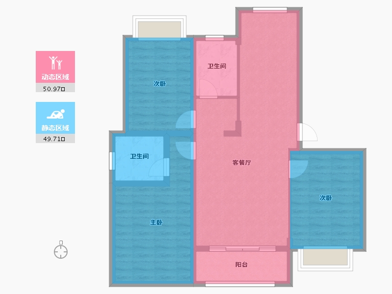 青海省-海南藏族自治州-香江・温泉人家-90.15-户型库-动静分区