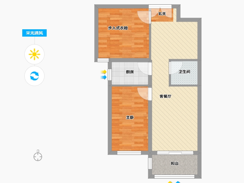 河北省-邯郸市-兆通华苑-57.51-户型库-采光通风