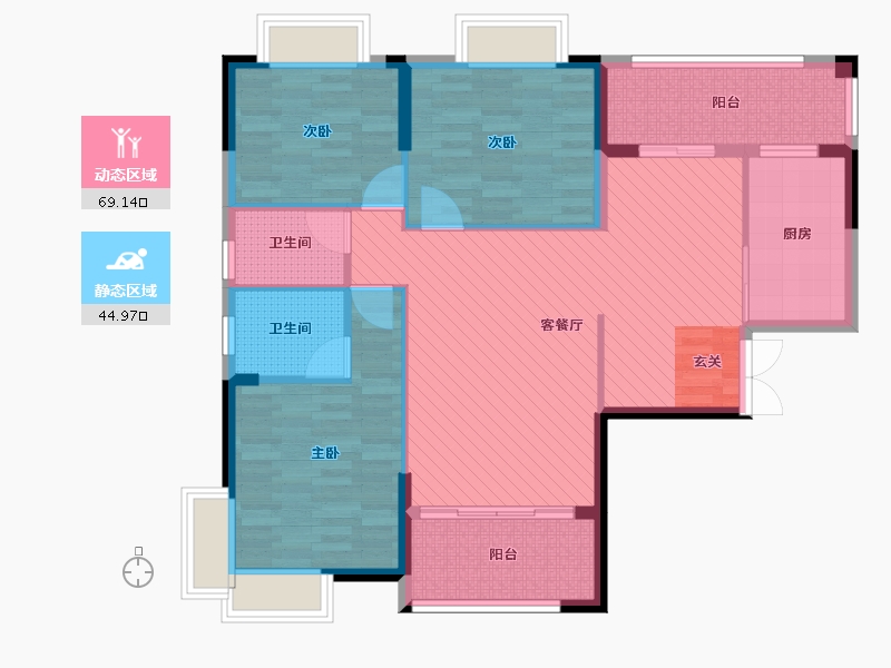 湖南省-衡阳市-华南城市广场-101.47-户型库-动静分区