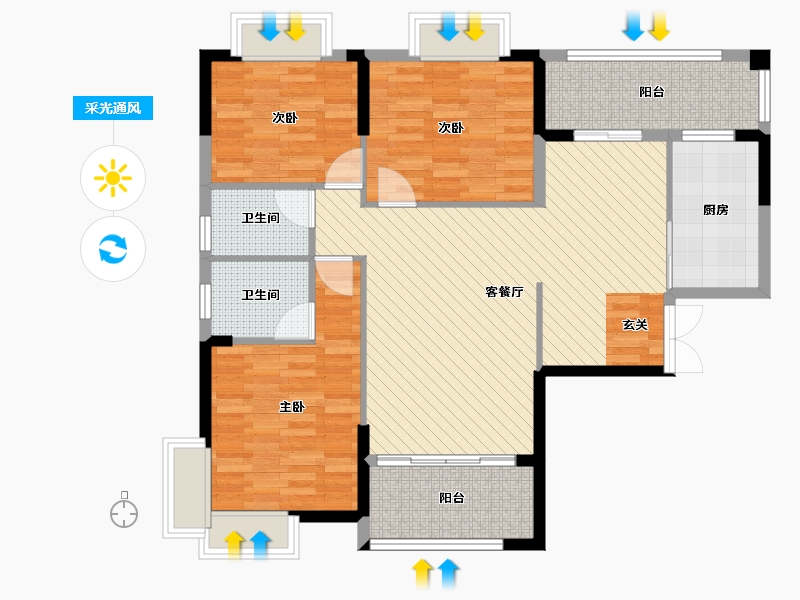 湖南省-衡阳市-华南城市广场-101.47-户型库-采光通风