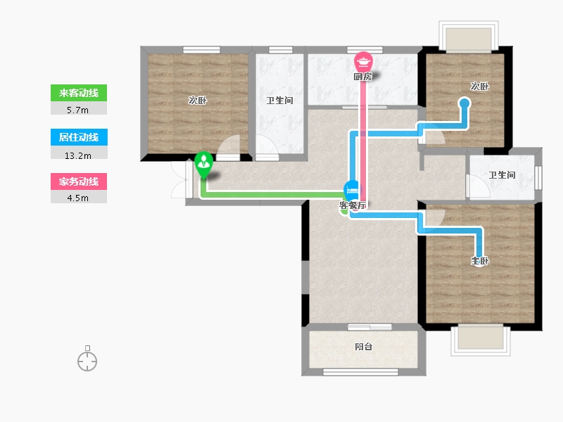 山东省-德州市-澳林湖畔花园-89.70-户型库-动静线