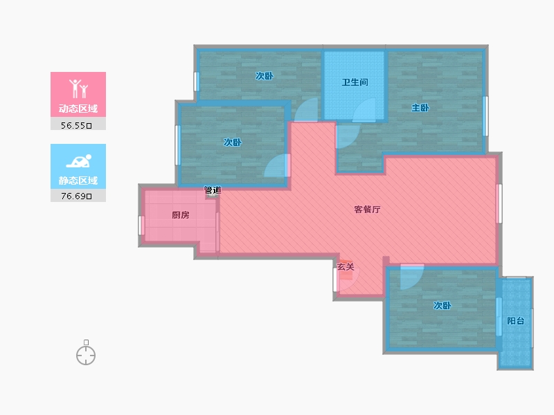 山东省-东营市-理想之城百合园-119.20-户型库-动静分区