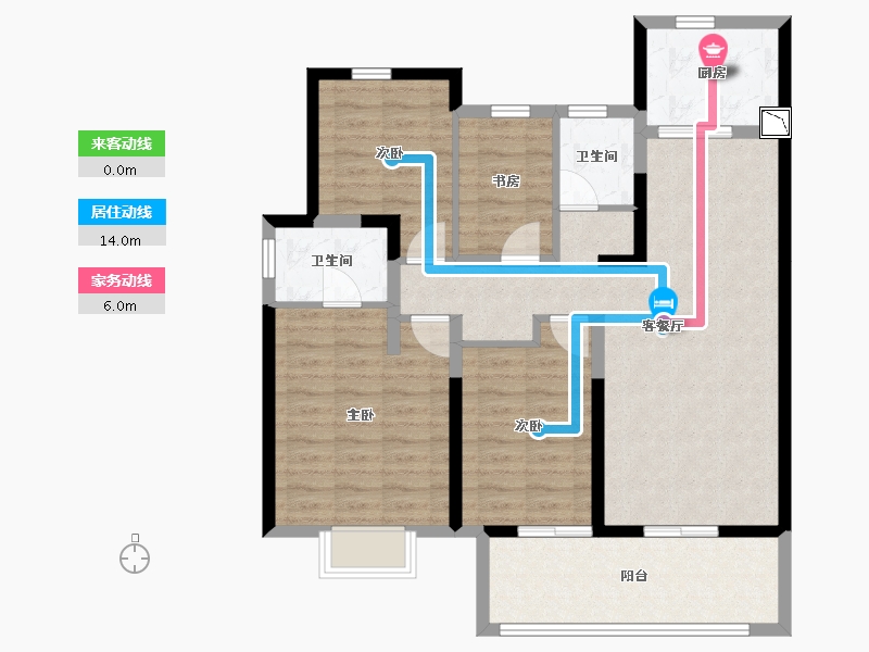 河南省-郑州市-保利文化广场二期-95.15-户型库-动静线