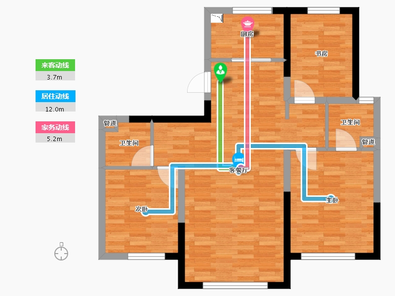 新疆维吾尔自治区-石河子市-石府 新都市-73.05-户型库-动静线