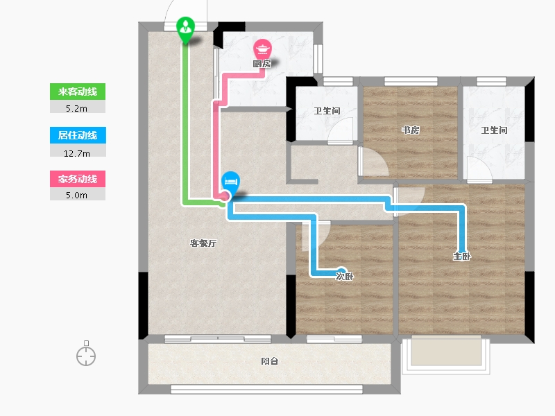 江西省-南昌市-九颂康瑞|和园-79.85-户型库-动静线