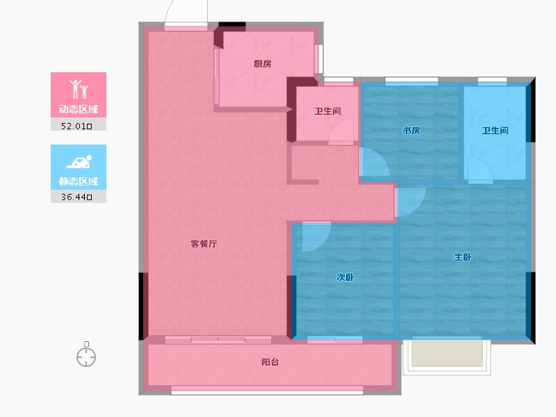 江西省-南昌市-九颂康瑞|和园-79.85-户型库-动静分区