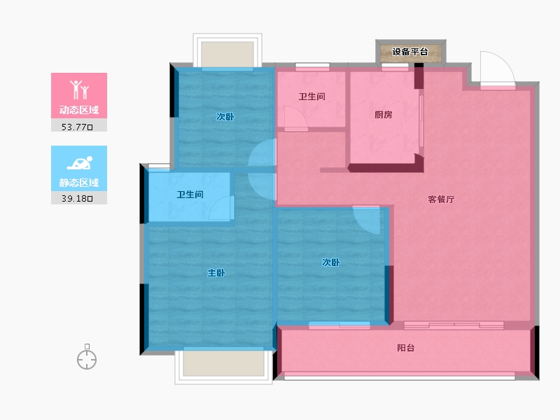 江西省-南昌市-九颂康瑞|和园-84.85-户型库-动静分区