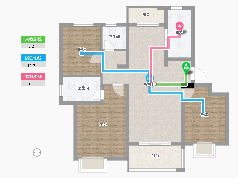 江西省-南昌市-保利梧桐语-88.44-户型库-动静线