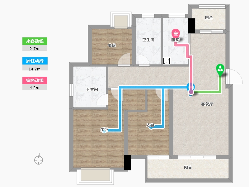 江西省-南昌市-市政绿城桂语江南-87.20-户型库-动静线