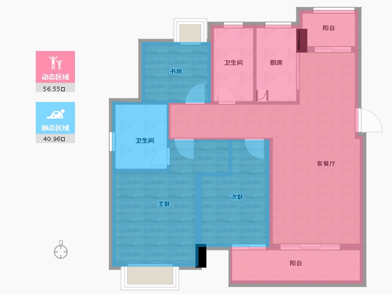 江西省-南昌市-市政绿城桂语江南-87.20-户型库-动静分区