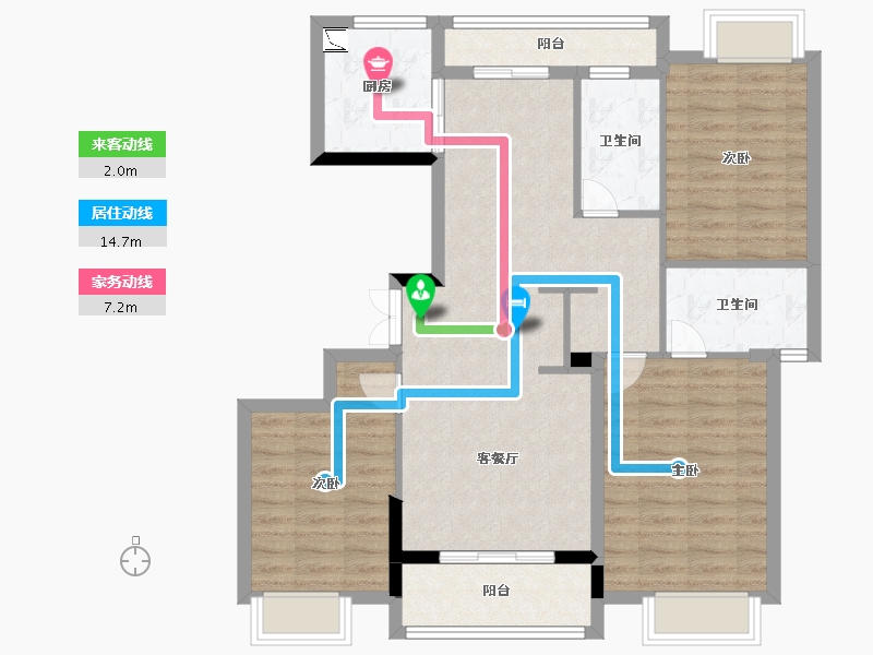 江西省-南昌市-市政绿城桂语江南-94.85-户型库-动静线