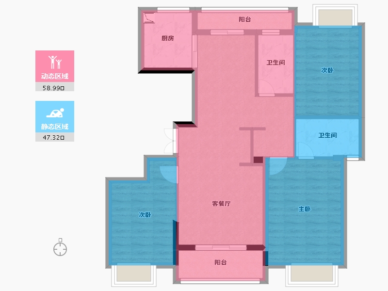 江西省-南昌市-市政绿城桂语江南-94.85-户型库-动静分区