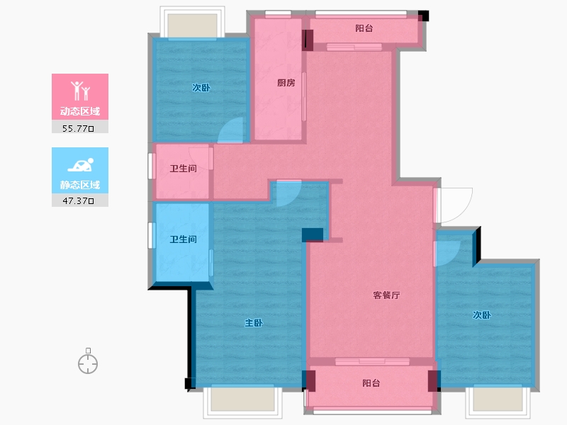 江西省-南昌市-市政绿城桂语江南-92.04-户型库-动静分区