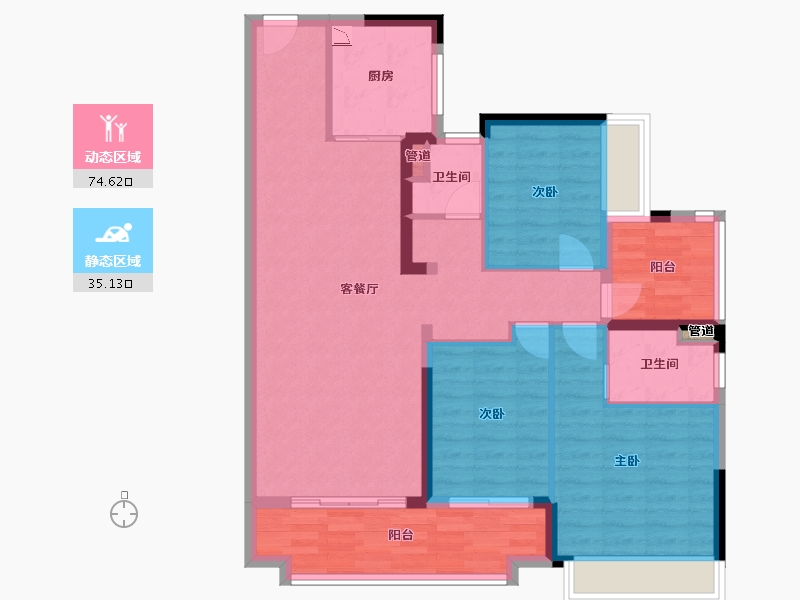 广东省-广州市-保利天汇-98.41-户型库-动静分区