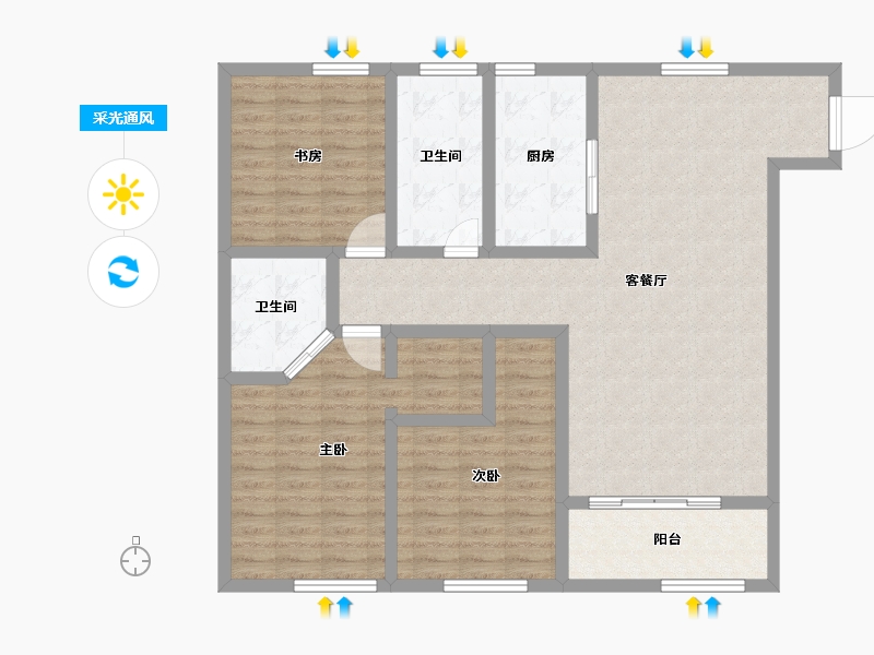 江西省-南昌市-金色广场-112.73-户型库-采光通风