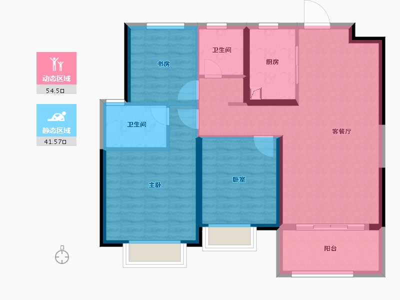 江西省-南昌市-新力渥园-86.11-户型库-动静分区