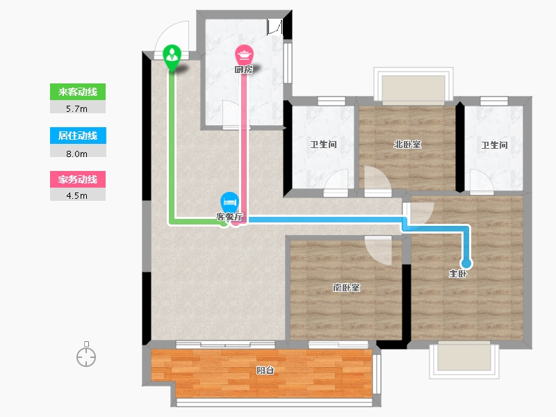 江西省-南昌市-华侨城万科世纪水岸-84.47-户型库-动静线