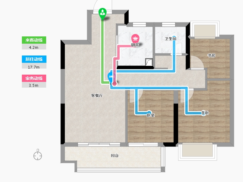 江西省-南昌市-华侨城万科世纪水岸-71.26-户型库-动静线