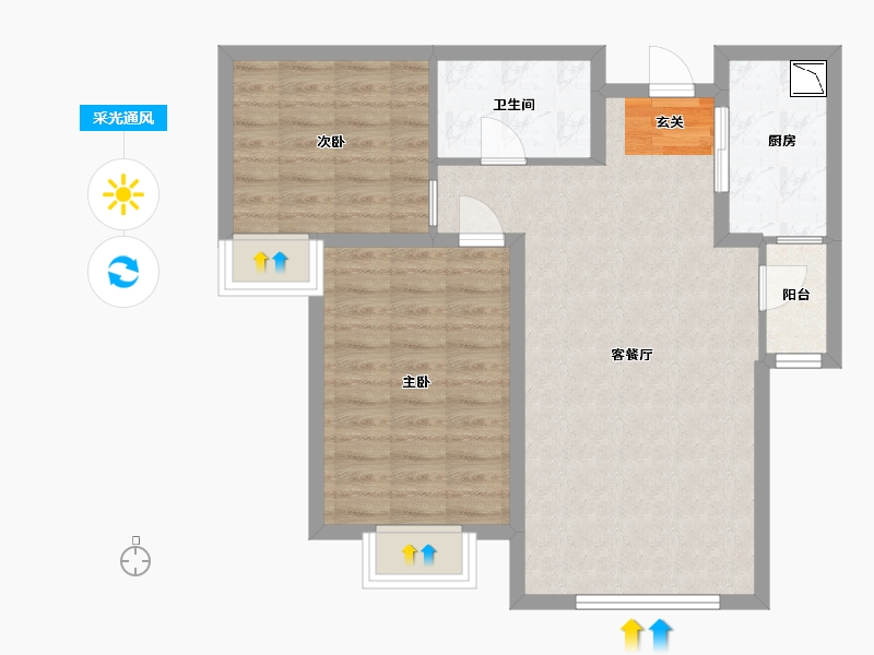 甘肃省-兰州市-天庆国际新城四期-70.41-户型库-采光通风