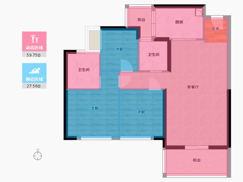 广东省-湛江市-华邦・�h珑湾-77.62-户型库-动静分区