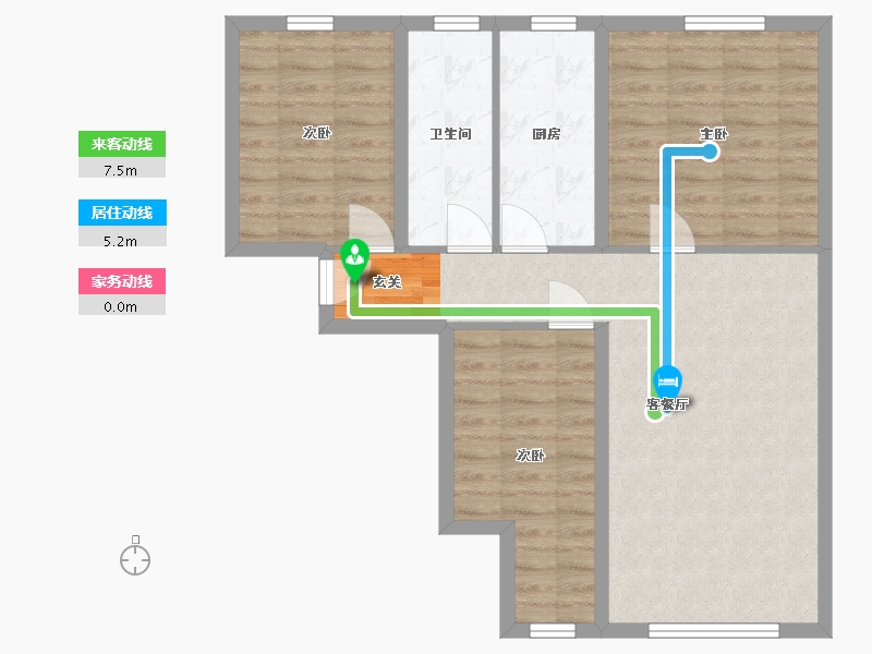 甘肃省-兰州市-九洲城二期-76.63-户型库-动静线