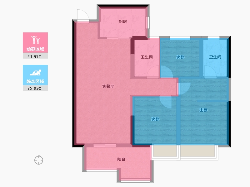 湖南省-长沙市-蓝光雍锦半岛-78.01-户型库-动静分区