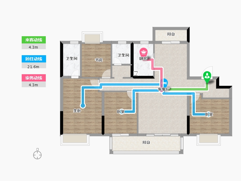 江西省-南昌市-华侨城万科世纪水岸-116.44-户型库-动静线