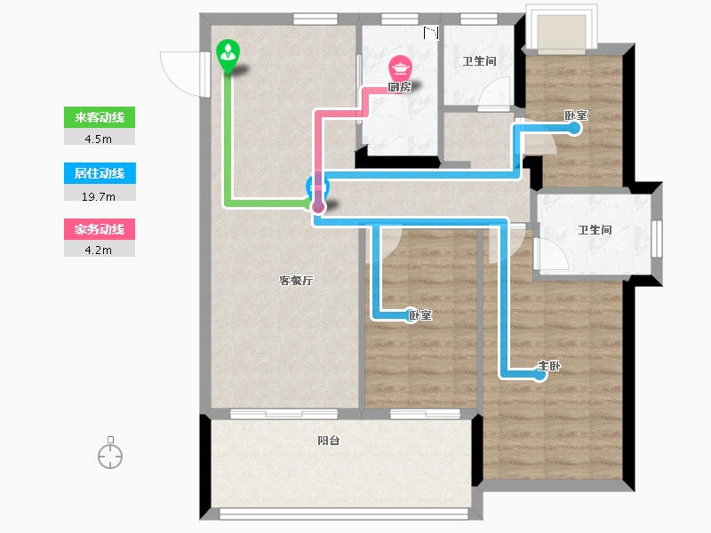 江西省-南昌市-金龙湾小镇-84.50-户型库-动静线