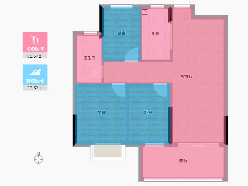 江西省-南昌市-金龙湾小镇-71.29-户型库-动静分区