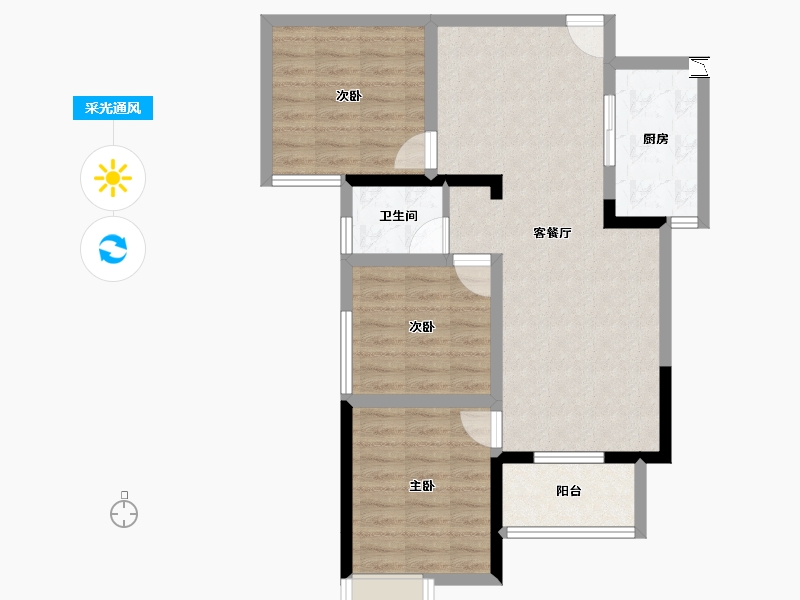 湖南省-长沙市-顺舟旺城-74.09-户型库-采光通风