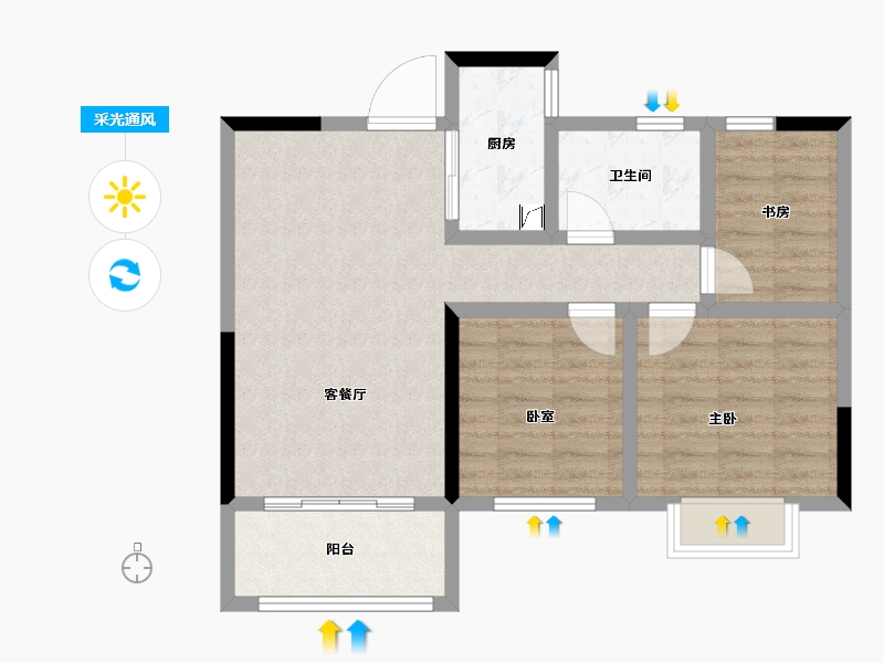 江西省-南昌市-湖畔学苑-71.51-户型库-采光通风