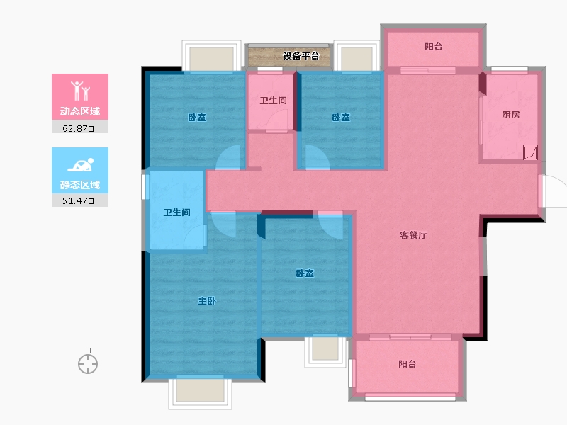 江西省-九江市-柴桑金鹏城-104.10-户型库-动静分区