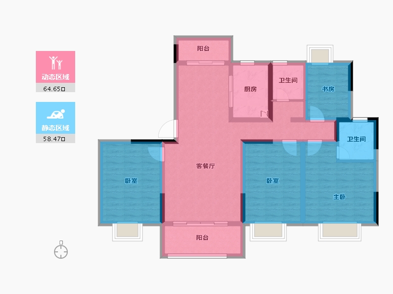 江西省-南昌市-湖畔学苑-109.11-户型库-动静分区