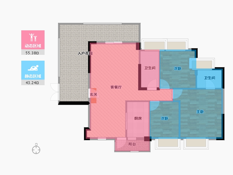 广东省-东莞市-华讯大宅-113.47-户型库-动静分区