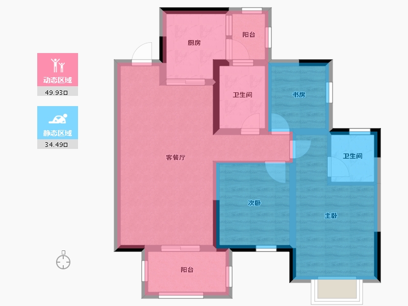 广西壮族自治区-南宁市-九樾府-73.98-户型库-动静分区