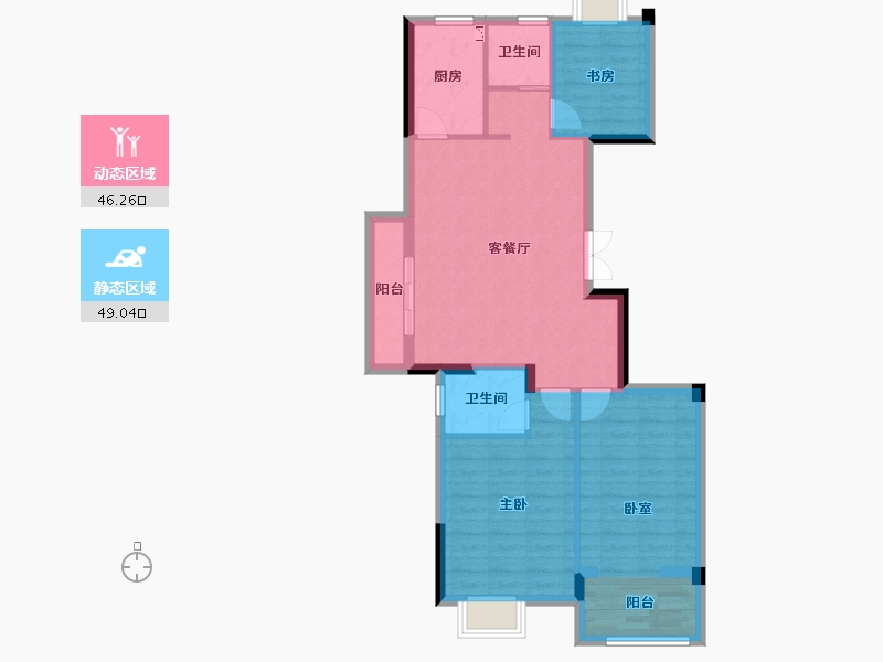 江西省-九江市-国豪美庐湾-85.93-户型库-动静分区