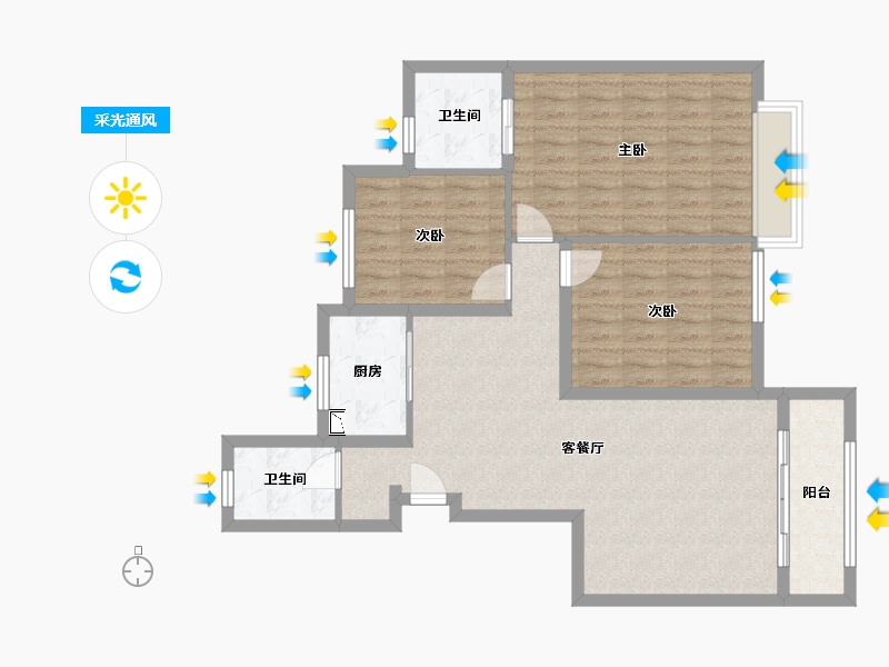 河南省-开封市-伟宏天境-93.55-户型库-采光通风