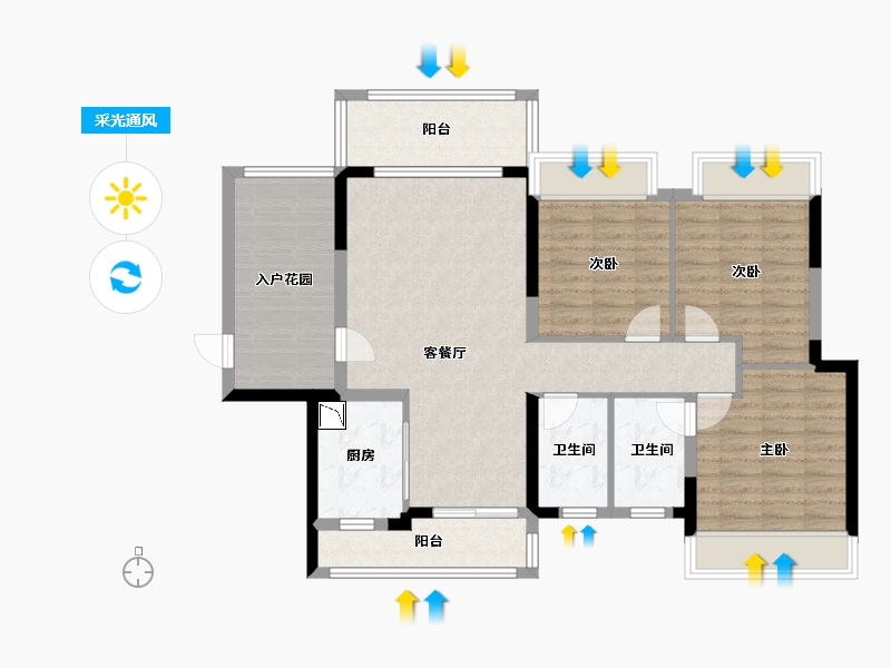 广东省-中山市-美林春天-100.70-户型库-采光通风