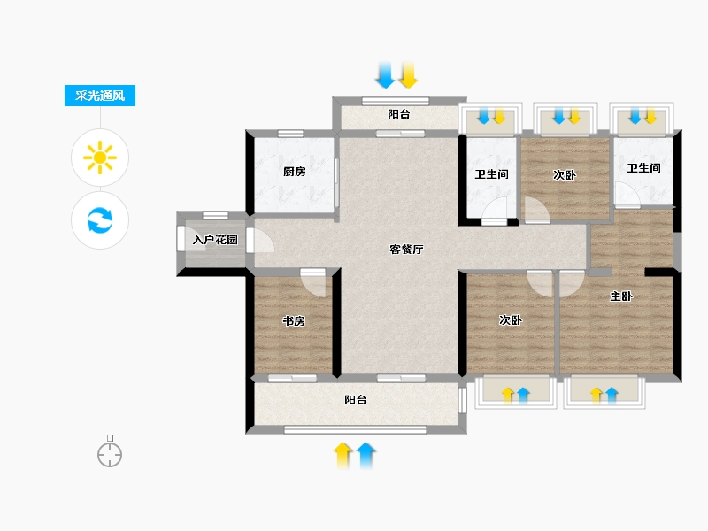 广东省-广州市-广州亚运城天峯-106.45-户型库-采光通风