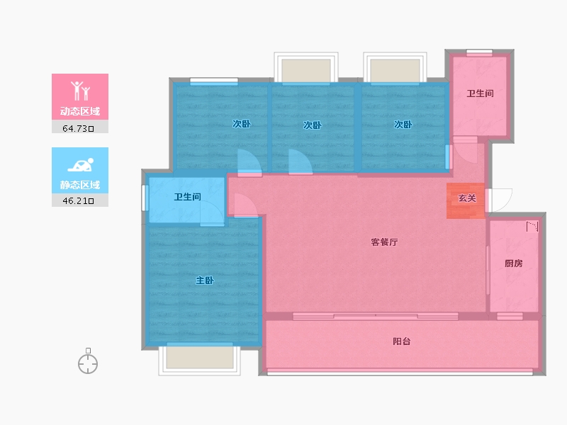 重庆-重庆市-江城铭著-99.89-户型库-动静分区