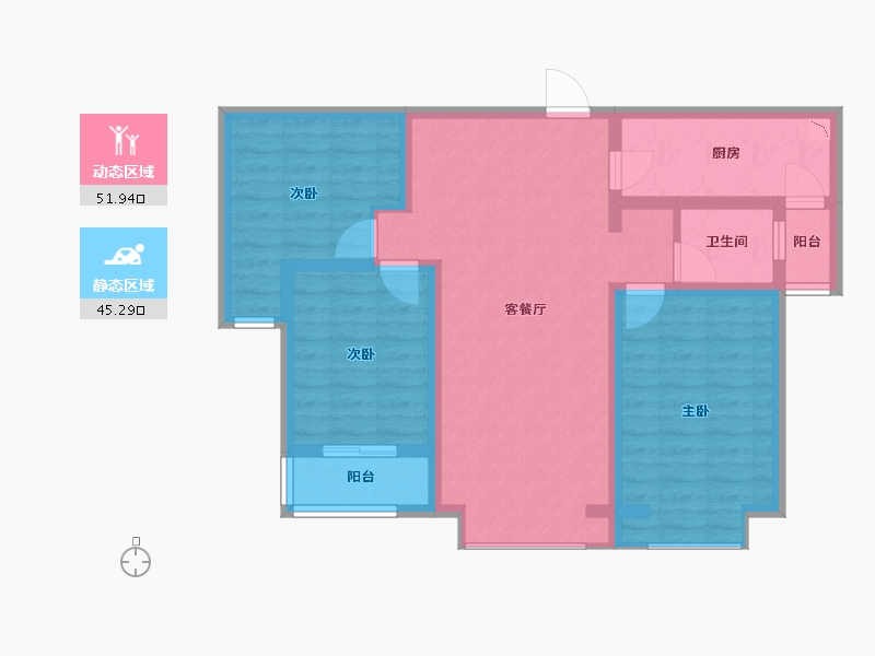 河南省-郑州市-物华臻悦-86.00-户型库-动静分区